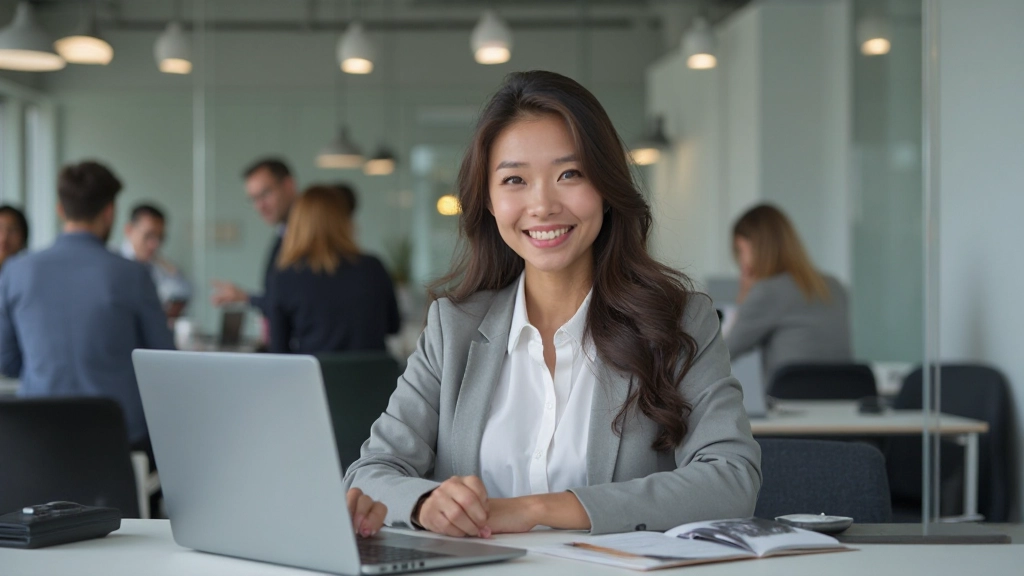 Professional working with laptop in Nederlands corporate environment